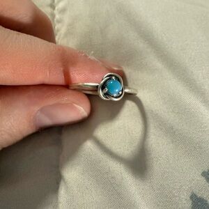 Pandora ring (December Turquoise Blue Eternity Circle Ring) size 9